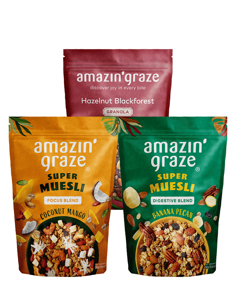 Bundle of 3 Granola & Muesli Amazin' Graze Singapore