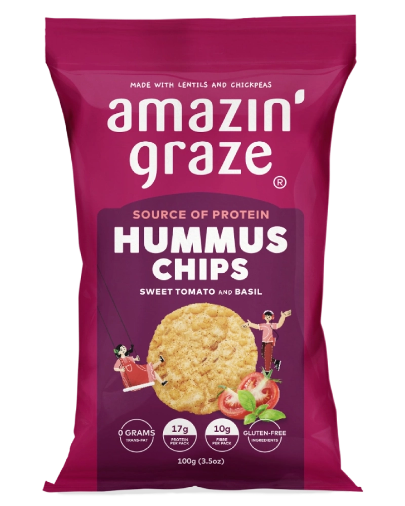 Amazin' Graze Sweet Tomato Hummus Chips 100g