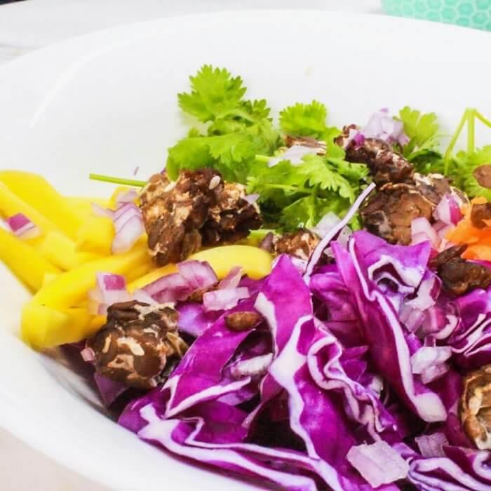 Rainbow Thai Salad with Ginger Sesame Dressing - Amazin' Graze Singapore