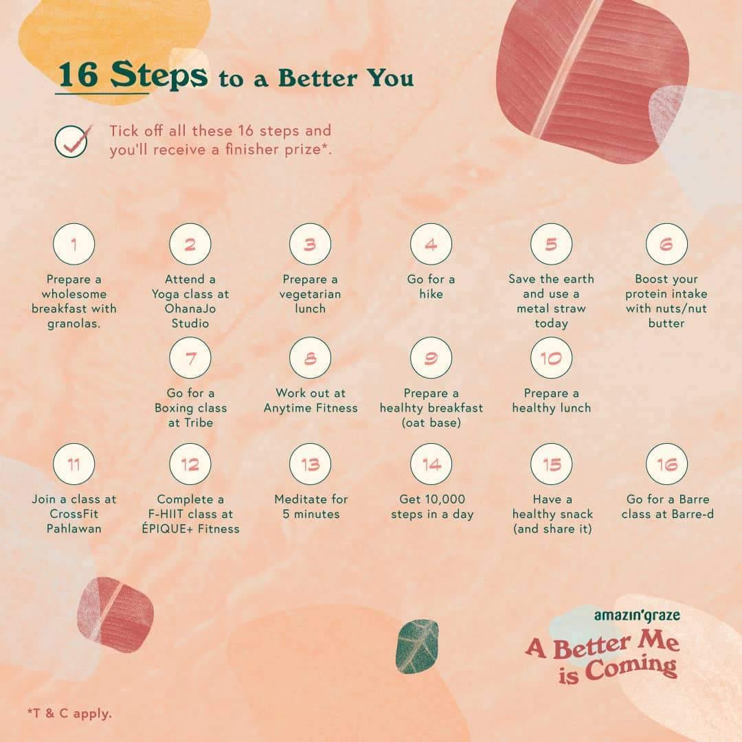 16 Steps To A Better You - Amazin' Graze Singapore