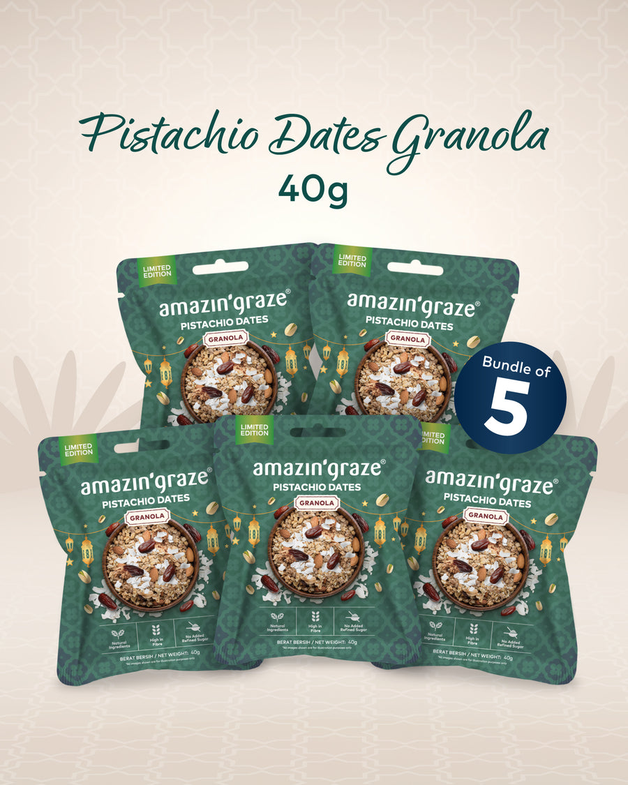[Bundle of 5] Amazin’ Graze Pistachio Dates Granola 40g