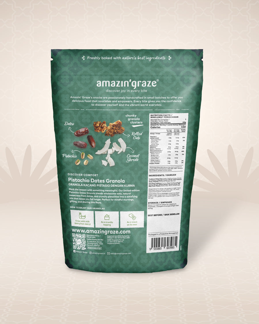 [Bundle of 2] Amazin' Graze Pistachio Dates Granola 250g