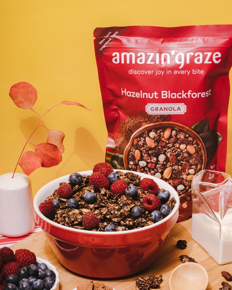 Amazin' Graze Classic Best Seller Granola & Nut Bundle - Hazelnut Blackforest