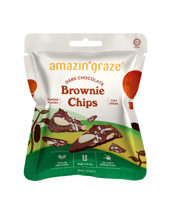 Amazin' Graze Mini Dark Chocolate Brownie Chips 30g