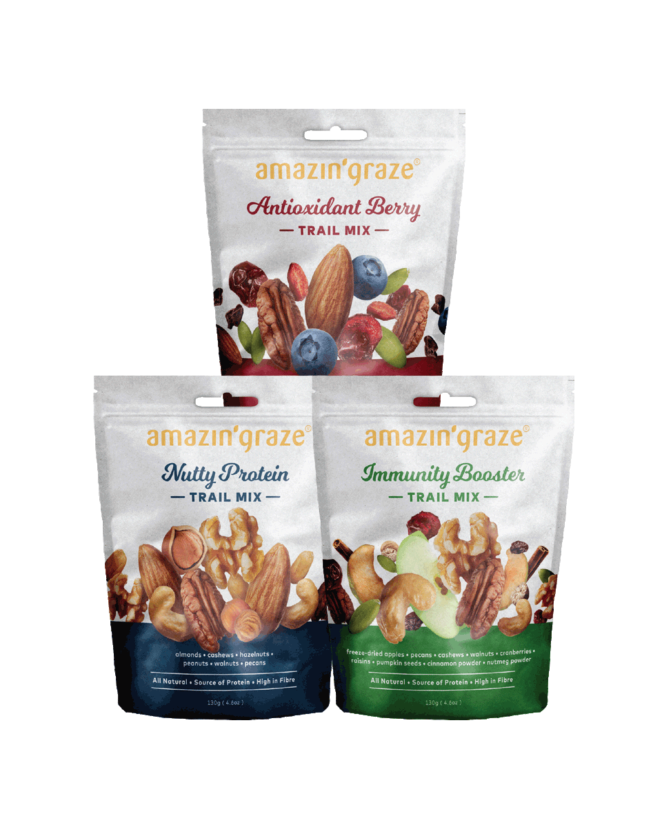 Bundle of 3 Trail Mixes Amazin' Graze Singapore