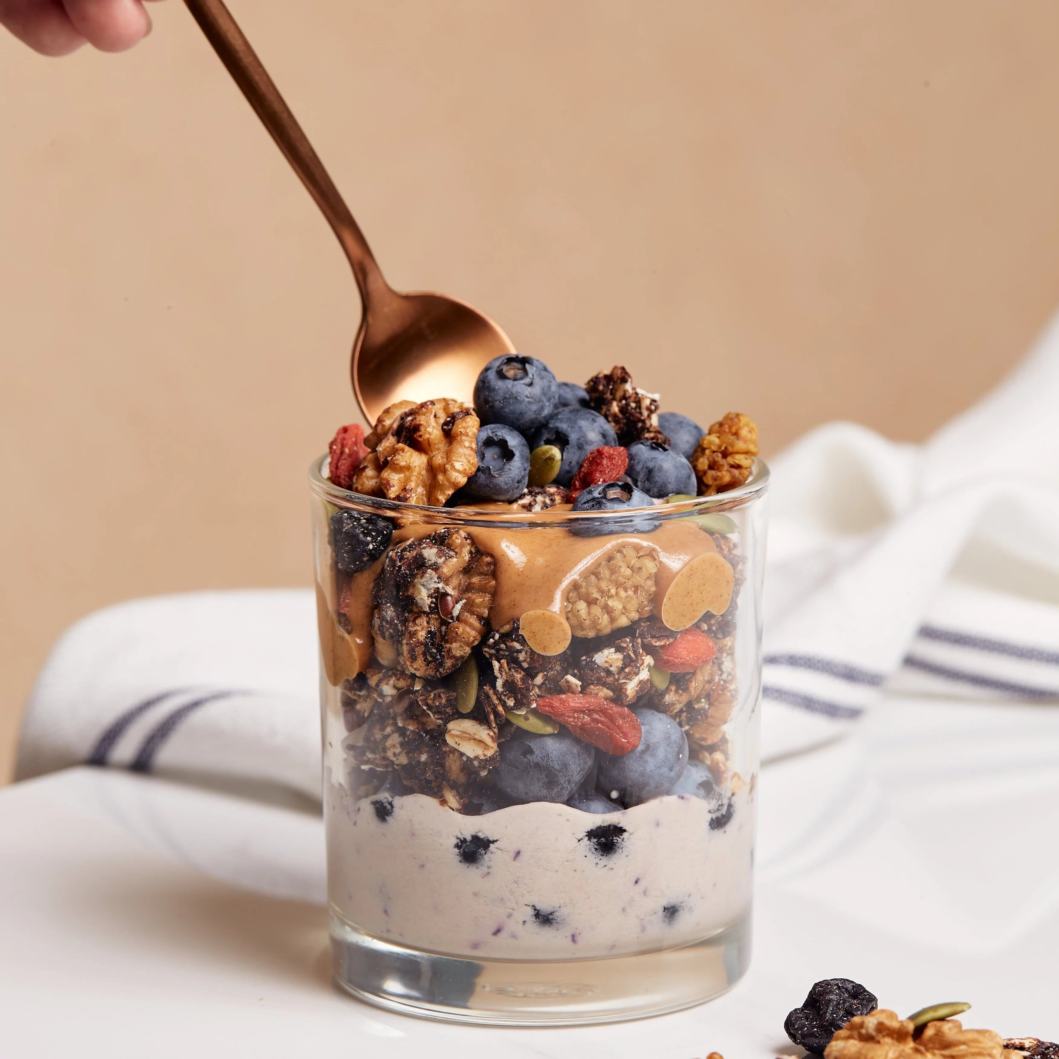 Cacao Berry Granola themed shot